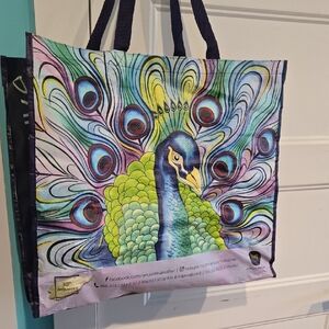 Anuschka Reusable Shopping Tote Bag 30th Anniversary 2018 Peacock And Floral NWT